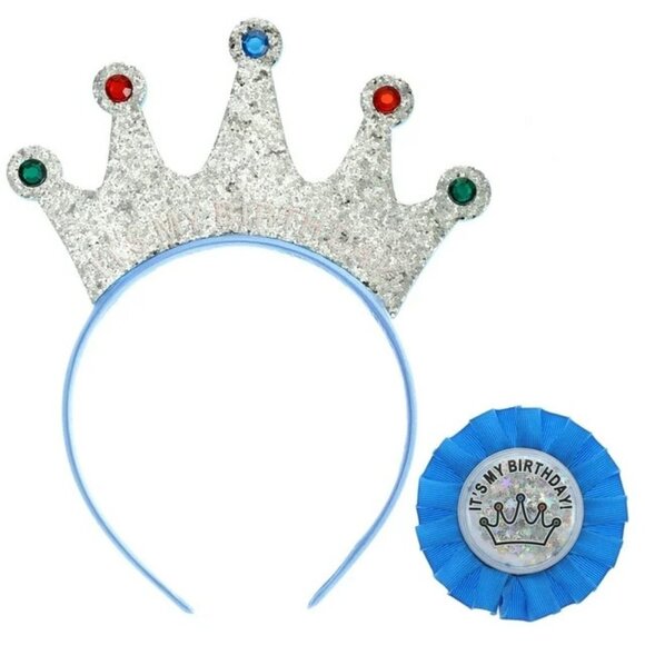 Wonder Nation It's-My-Birthday Crown Headband and Pin Set, 2 Pieces New - Picture 11 of 11